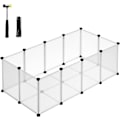 Miniatyrbillede 1 af 7: SONGMICS Legeplads til kæledyr, DIY-plastbur, hamstere, kaniner, pindsvin, marsvin, hvid