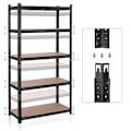 Miniatyrbillede 5 af 7: SONGMICS 5-etagers reol, stålreol til opbevaring, 40 x 90 x 180 cm, sort