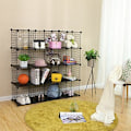Miniatyrbillede 2 af 7: Songmics 16 Cube Metal Wire Storage Organizer, DIY-garderobe og modulære hyldeenheder, sort