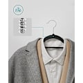 Miniatyrbild 4 av 7: Songmics Velvet Hangers, 20 klädrock hängare, icke-halk, 360 ° svängbar krok, svart