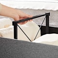 Miniatyrbillede 4 af 6: Songmics 120L sammenklappelig osmannisk bænk, opbevaringsboks, skobænk, lysegrå 110 x 38 x 38 cm