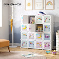 Miniatyrbillede 3 af 7: Songmics Cube Hylde Multifunktionsskab, børnesko Legetøj 123 x 31 x 123 cm Hvid