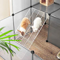 Miniatyrbillede 3 af 7: Songmics Marsvinelegeplads, DIY Hutch-bur til små kæledyr, grå