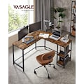 Miniatyrbillede 2 af 7: Vasagle computer desk, L-shaped corner desk, workstation, rustic brown and black