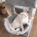 Miniatyrbillede 4 af 7: Stort kattetræ med 3 kattehuler, 164 cm kattetårn, lysegrå