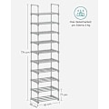 Miniatyrbild 6 av 7: Songmics Skohylla, 10-Tier Metal Shoe Storage Organizer, 30 x 45 x 174 cm, grå