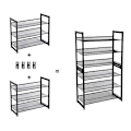 Miniatyrbild 7 av 7: Songmics 3-Tier Shoe Rack Storage, Steel Mesh, Flat eller Angled Stackable svart