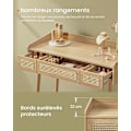 Miniatyrbillede 4 af 6: Sminkebord med Spejl Og Lys, 3 Skuffer, 3 Farvenuancer, Boheme Stil, Soveværelse, Egebeige