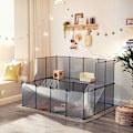 Miniatyrbillede 2 af 7: Songmics Marsvinelegeplads, DIY Hutch-bur til små kæledyr, grå