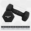 Miniatyrbild 2 av 4: Songmics 2 hantlar, 2 x 4 kg, neopren handvikter, glidande grepp, svart