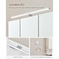 Miniatyrbillede 4 af 7: Vasagle vægskab med spejl, badeværelsesskab med LED-lampe, med kabel, hvid
