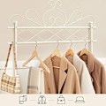 Miniatyrbillede 5 af 7: Songmics vintage tøjstativ og rack med tøjstang og 2 metalhylder Cream