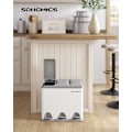 Miniatyrbillede 2 af 7: Songmics Pedalspand, 3 x 8L affaldssortering, 3-fags metalaffaldsspand, stål, hvid og grå