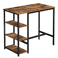 Miniatyrbillede 1 af 7: Vasagle bar bord, køkkenbord, spisebord med 3 hylder, 109 x 60 x 100 cm, rustik brun