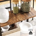Miniatyrbillede 6 af 7: Vasagle bar bord, køkkenbord, spisebord med 3 hylder, 109 x 60 x 100 cm, rustik brun