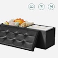 Miniatyrbillede 7 af 7: Songmics 120L sammenklappelig ottoman bænk, opbevaringsboks opbevaringskube, sort 110 x 38 x 38 cm