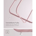 Miniatyrbillede 6 af 7: Vasagle sidebord, rundt sidebord med stofkurv, sengebord, pastelrosa/skyhvid