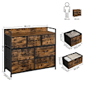 Miniatyrbild 6 av 7: Songmics Fabric Chest of Drawers, sovrum förvaringsenhet, 7 lådor, rustik brun och svart