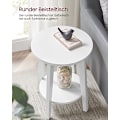 Miniatyrbillede 3 af 7: Vasagle Moderne Side Tabell 58 x 45,5 x 8,5cm - Hvid