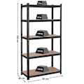 Miniatyrbillede 3 af 7: SONGMICS 5-etagers reol, stålreol til opbevaring, 40 x 90 x 180 cm, sort