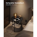 Miniatyrbillede 3 af 7: Rundt Sidebord med Ladestation, Sofabord, Sengebord, Ibenholt Sort-Skifergrå