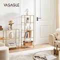 Miniatyrbillede 2 af 6: VASAGLE hylde, 5-etagers stigehylde, smal glashylde, guld