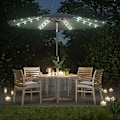 Pikkukuva 2 / 6: SONGMICS 3 m:n puutarhavarjo aurinkokäyttöisillä LED-valoilla, harmaa