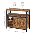 Miniatyrbillede 5 af 7: VASAGLE Madskab, Køkkenskab, Opbevaringsskab, Buffetbord, Rustik Brun og Sort