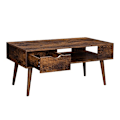 Miniatyrbillede 6 af 7: Vasagle sofabord med opbevaring, skuffe, åbent rum, 100 x 50 x 45 cm, rustik brun