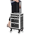 Miniatyrbillede 3 af 7: SONGMICS Låsbart makeup-etui, Rolling Cosmetics Beauty Trolley Box, Sort