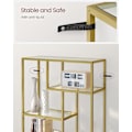 Miniatyrbillede 4 af 6: Bogreol, 6-etagers Høj, Displayreol, 30 X 80 X 180 Cm, Stue, Soveværelse, Køkken, Metallisk Guld