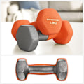 Miniatyrbillede 4 af 4: Songmics sæt med 2 håndvægte, 2 x 1,5 skridsikre Neoprene håndvægte, orange