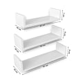 Miniatyrbillede 3 af 5: Songmics sæt med 3 moderne væghylder, flydende MDF, hvid