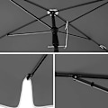 Miniatyrbillede 6 af 6: SONGMICS Rektangulært altanparaply 2 x 1,25 m, UPF 50+ beskyttelse, vippelig solskærm, Grå