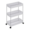 Miniatyrbillede 1 af 7: Songmics 3-lags opbevaringsvogn, køkkenvogn på hjul, 42 x 22,5 x 61 cm, hvid