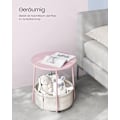 Miniatyrbillede 3 af 7: Vasagle sidebord, rundt sidebord med stofkurv, sengebord, pastelrosa/skyhvid