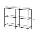 Miniatyrbild 5 av 7: Vasagle Console Table, soffbord med 3 hyllor, härdat glashylla, svart