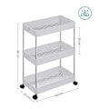 Miniatyrbillede 5 af 7: Songmics 3-lags opbevaringsvogn, køkkenvogn på hjul, 42 x 22,5 x 61 cm, hvid