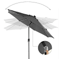 Miniatyrbillede 5 af 6: SONGMICS 3 m haveparasol med solcelledrevne LED-lamper, grå