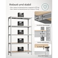 Miniatyrbillede 3 af 7: 5-etagers reol, Stålreol til opbevaring, Til garage, skur, lastekapacitet 875 kg, sølv