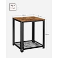 Miniatyrbillede 7 af 7: Vasagle sidebord, industrielt endebord, sofabord, med metalram, let at samle, brun og sort