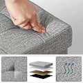 Miniatyrbillede 4 af 7: Songmics Linnedstof opbevaringsbænk Ottoman alsidig pladsbesparende Light Grey