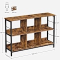 Miniatyrbillede 5 af 7: Vasagle bogreol, hyldeenhed, TV-stativ, konsolbord, 6 rum, rustik brun og sort