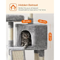 Miniatyrbild 5 av 7: Cat Tree, Cat Condo 115 Cm, Skrapramp, Ljusgrå