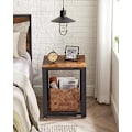 Miniatyrbillede 3 af 7: Vasagle sidebord, industrielt endebord, sofabord, med metalram, let at samle, brun og sort