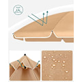 Miniatyrbillede 4 af 6: SONGMICS 1,6 m strandparaply, Parasol UPF 50+, solbeskyttelse, bærbar, taupe
