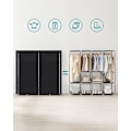 Miniatyrbillede 3 af 7: Songmics Tøj Garderobe, bærbar garderobe, med 4 bøjleskinner, sort