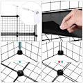 Miniatyrbillede 6 af 7: Songmics 16 Cube Metal Wire Storage Organizer, DIY-garderobe og modulære hyldeenheder, sort