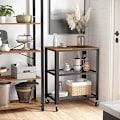 Miniatyrbillede 6 af 7: VASAGLE Serveringsvogn, Industrikøkken Rullende Utility Cart, Rustik Brun