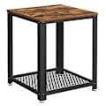 Miniatyrbillede 1 af 7: Vasagle sidebord, industrielt endebord, sofabord, med metalram, let at samle, brun og sort